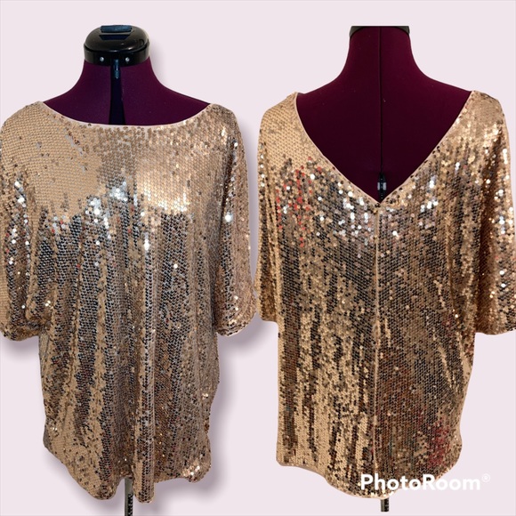 sheilay Tops - NWT Sheila’s size large Rose ahold sequins top